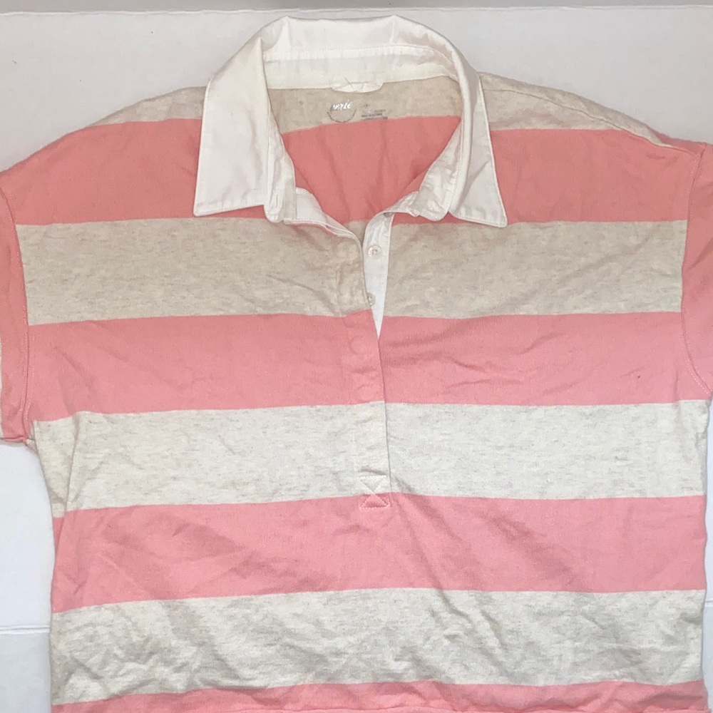 Aerie Pink and Cream Striped Sweater